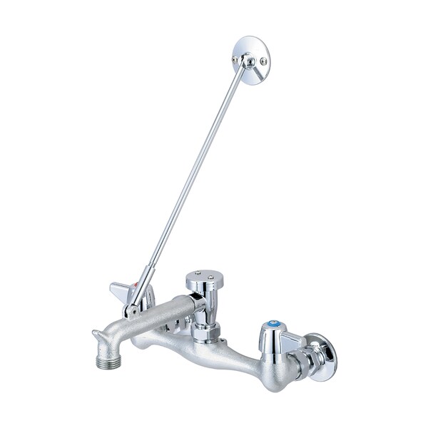 Two Handle Wallmount Service Sink Faucet, NPT, Wallmount, Rough Chrome, Weight: 5